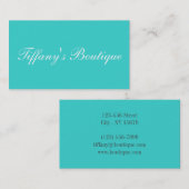 Minimalistisch Preppy-Chic Aqua Blau Türkis aquama Visitenkarte (Vorne/Hinten)