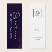 Minimalistisch Price Hang Tag Card (Vorne & Hinten)