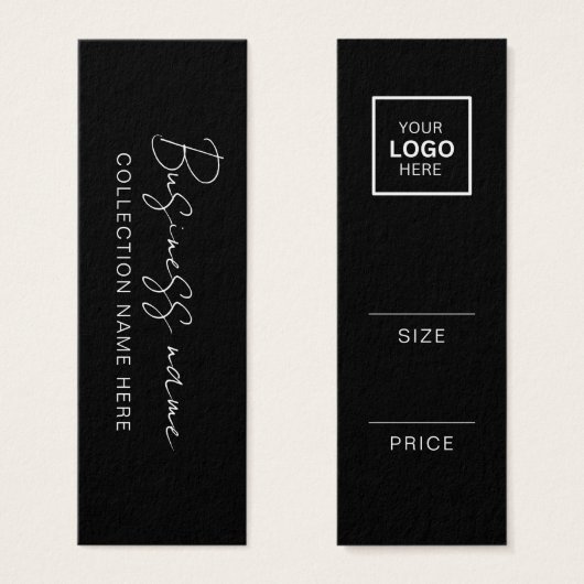 Minimalistisch Price Hang Tag Card (Vorne & Hinten)