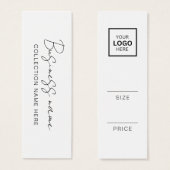 Minimalistisch Price Hang Tag Card (Vorne & Hinten)