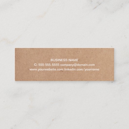 Minimalistisch Printed Kraft White Consultant Mini Visitenkarte (Rückseite)
