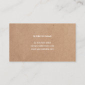 Minimalistisch Printed Kraft White Consultant Visitenkarte (Rückseite)