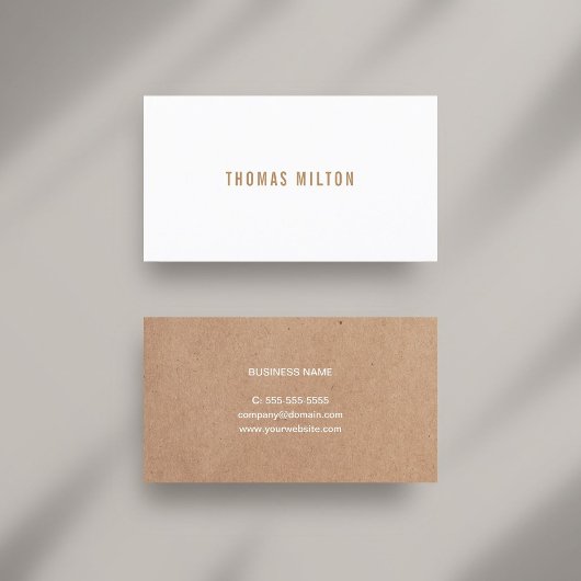 Minimalistisch Printed Kraft White Consultant Visitenkarte
