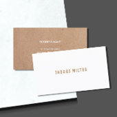 Minimalistisch Printed Kraft White Consultant Visitenkarte