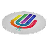 Minimalistisch Prism Hamsa Art Challah Schneidebrett (Ecke)