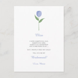 Minimalistisch PurpleTulip für Vorschlag für Bride Postkarte