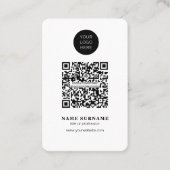 Minimalistisch-QR-Code-sauber, schwarz-weiß Visitenkarte (Vorderseite)
