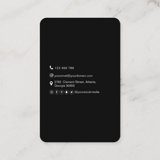 Minimalistisch-QR-Code-sauber, schwarz-weiß Visitenkarte (Rückseite)