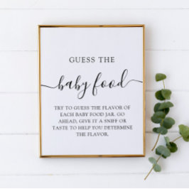 Minimalistisch Raten Sie das Baby Food Baby Shower Poster