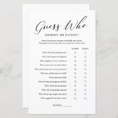 Minimalistisch Ratet, wer Mama oder Papa spielen (Vorne/Hinten)