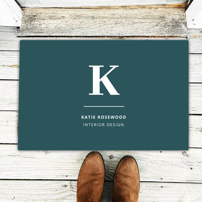 Minimalistisch rauchgrüne moderne große Initialzün Fußmatte (Von Creator hochgeladen)