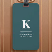 Minimalistisch rauchgrüne moderne große Initialzün Gepäckanhänger