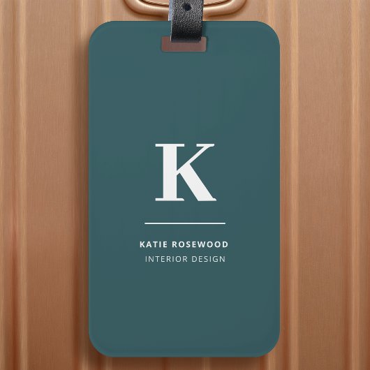 Minimalistisch rauchgrüne moderne große Initialzün Gepäckanhänger