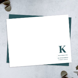 Minimalistisch rauchgrüne moderne große Initialzün Mitteilungskarte