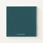 Minimalistisch rauchgrüne moderne große Initialzün Notizblock (Rückseite)
