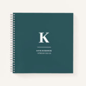 Minimalistisch rauchgrüne moderne große Initialzün Notizblock (Vorderseite)