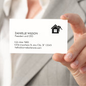 Minimalistisch Real Anwesen Schwarz-weiß Visitenkarte