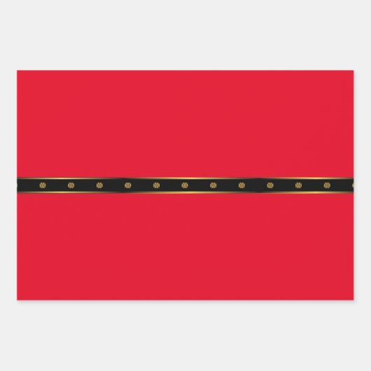 Minimalistisch Red Black & Gold Geometric Geschenkpapier Set (Vorderseite 2)