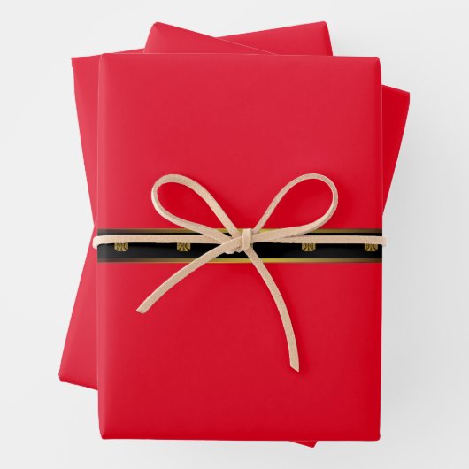 Minimalistisch Red Black & Gold Geometric Geschenkpapier Set (Beispiel)
