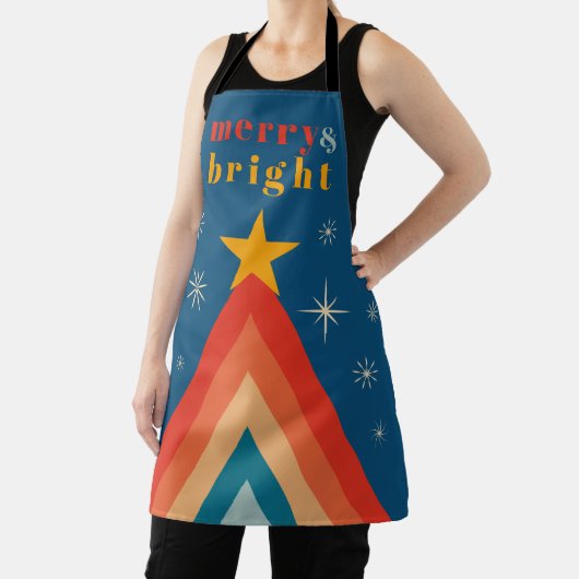 Minimalistisch Red & Blue Retro Groovy Weihnachten Schürze (InSitu)