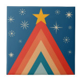 Minimalistisch Red & Blue Retro Groovy Weihnachtsb Fliese (Vorderseite)
