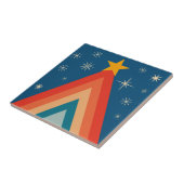 Minimalistisch Red & Blue Retro Groovy Weihnachtsb Fliese (Seite)