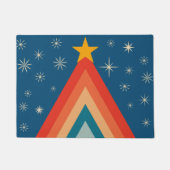 Minimalistisch Red & Blue Retro Groovy Weihnachtsb Fußmatte (Vorderseite)