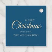 Minimalistisch Red & Blue Retro Groovy Weihnachtsb Geschenkanhänger (Rückseite)