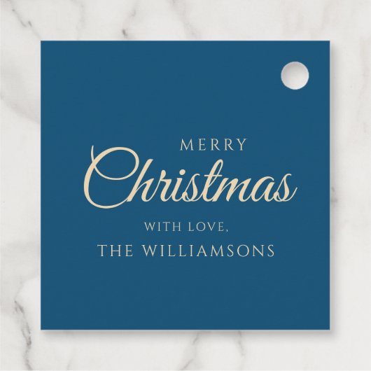 Minimalistisch Red & Blue Retro Groovy Weihnachtsb Geschenkanhänger (Rückseite)