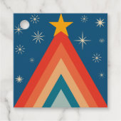 Minimalistisch Red & Blue Retro Groovy Weihnachtsb Geschenkanhänger (Vorderseite)