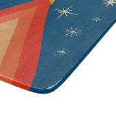 Minimalistisch Red & Blue Retro Groovy Weihnachtsb Schneidebrett (Ecke)
