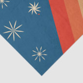 Minimalistisch Red & Blue Retro Groovy Weihnachtsb Seidenpapier (Detail)