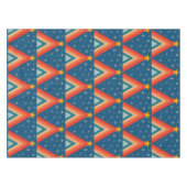 Minimalistisch Red & Blue Retro Groovy Weihnachtsb Tischdecke (Vorderseite (Horizontal))