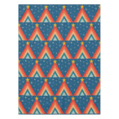 Minimalistisch Red & Blue Retro Groovy Weihnachtsb Tischdecke (Vorderseite)