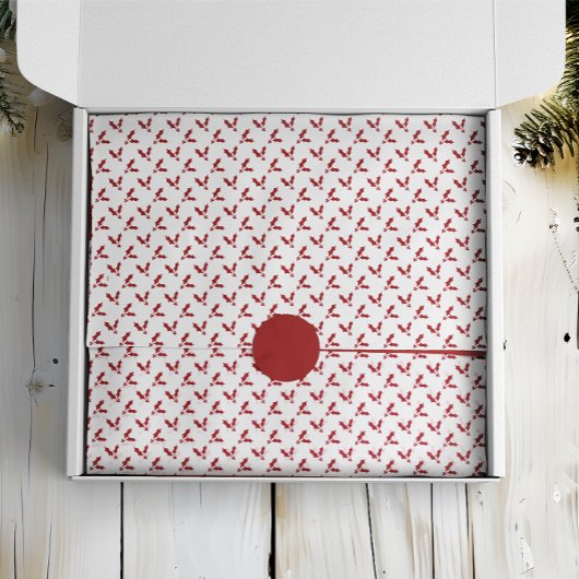 Minimalistisch Red Holly Berry zu Weihnachten Seidenpapier