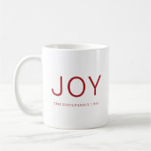 Minimalistisch Red Joy Holiday Foto Weihnachten Kaffeetasse (Links)