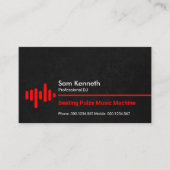 Minimalistisch Red Sound Wave Black Grunge Deejay Visitenkarte (Vorderseite)