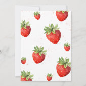 Minimalistisch Red Strawberry Baby Dusche Einladung (Rückseite)
