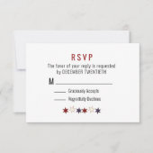 Minimalistisch Red White Blue Stars RSVP-Karte RSVP Karte (Vorderseite)
