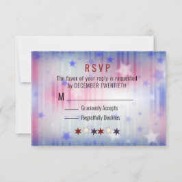 Minimalistisch Red White Blue Stars RSVP-Karte RSVP Karte
