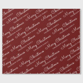 Minimalistisch Red White Frohe Weihnachtsfamilie N Geschenkpapier (Flach)