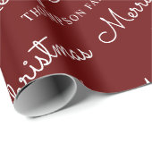 Minimalistisch Red White Frohe Weihnachtsfamilie N Geschenkpapier (Rolleneckpunkt)