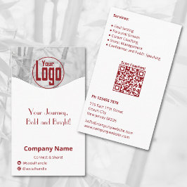 Minimalistisch Red White Life Coach Company Visitenkarte