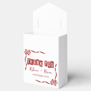 Minimalistisch Red & White Vielen Dank für Ihre Ho Geschenkschachtel