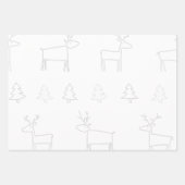 Minimalistisch Reindeer Red Green White Christmas Geschenkpapier Set (Vorderseite 3)