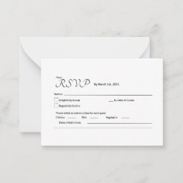 Minimalistisch: Reinigen Sie die RSVP-Karte Mitteilungskarte
