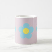 Minimalistisch Retro 90er Y2k Pastel Blue Flowers Kaffeetasse (Mittel)