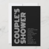 Minimalistisch Retro Bold Black Couple Dusche Einladung (Vorderseite)