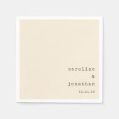 Minimalistisch Retro Cream Schreibmaschine Custom  Serviette (Vorderseite)