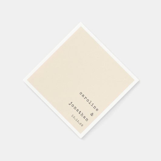 Minimalistisch Retro Cream Schreibmaschine Custom  Serviette (Ecke)